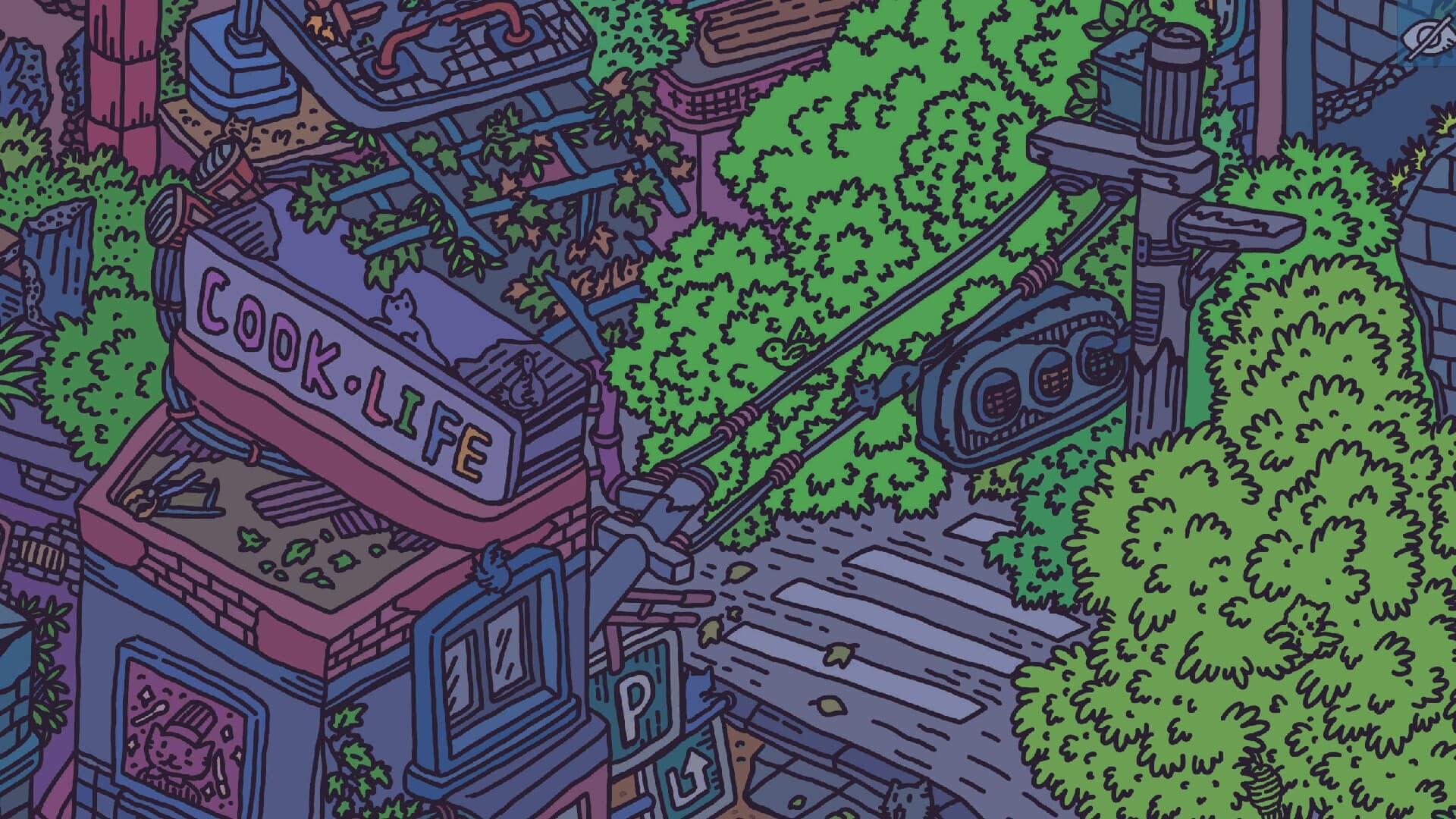 Hidden Cats In Old City Block