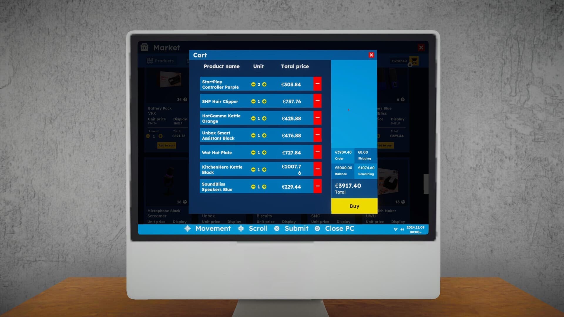 Electronics Supermarket Simulator